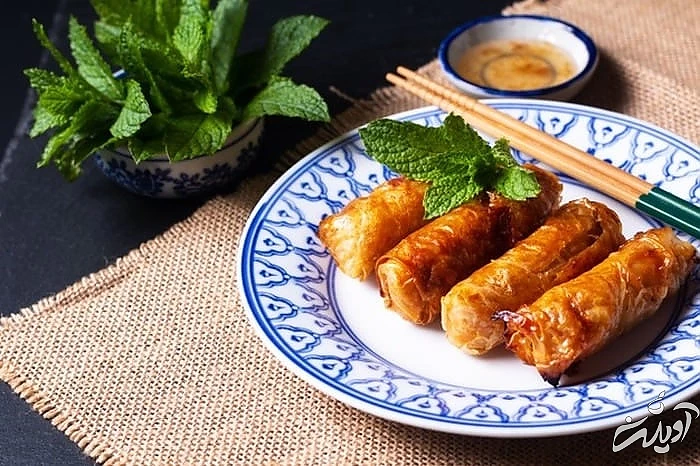 آموزش اسپرینگ رول مرغ دستور اسپرینگ رول مرغ